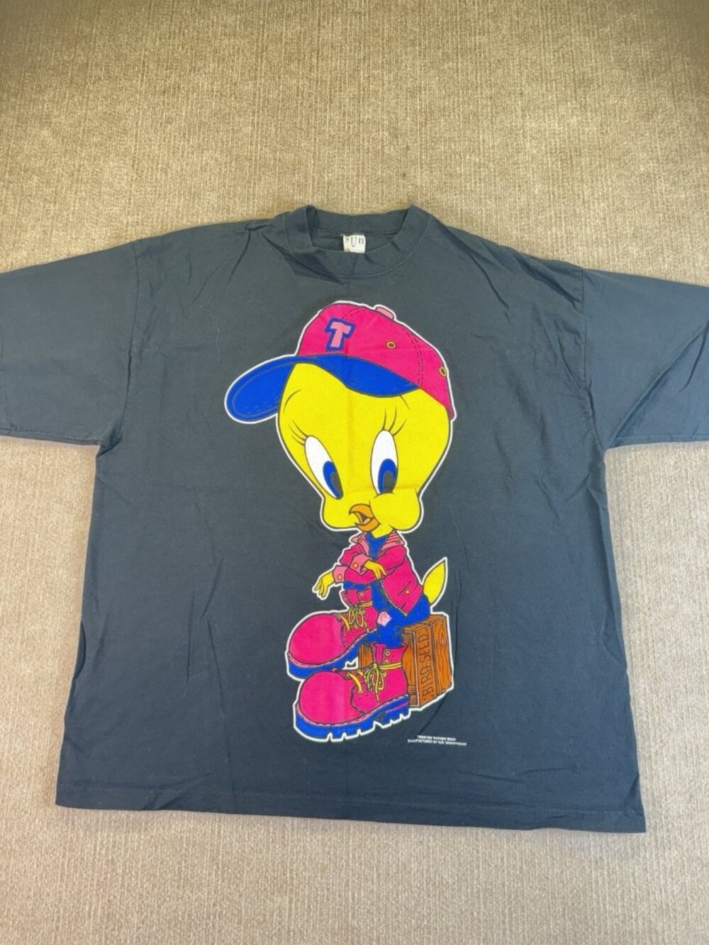 VTG Looney Tunes Tweety T-Shirt XL 24w Hip Hop Big Print 1995